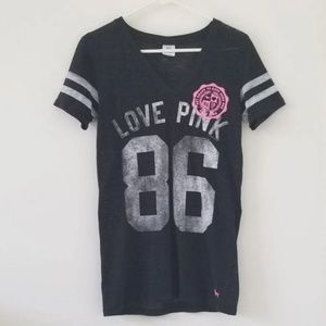 Victoria's Secret PINK Black Vneck Shirt